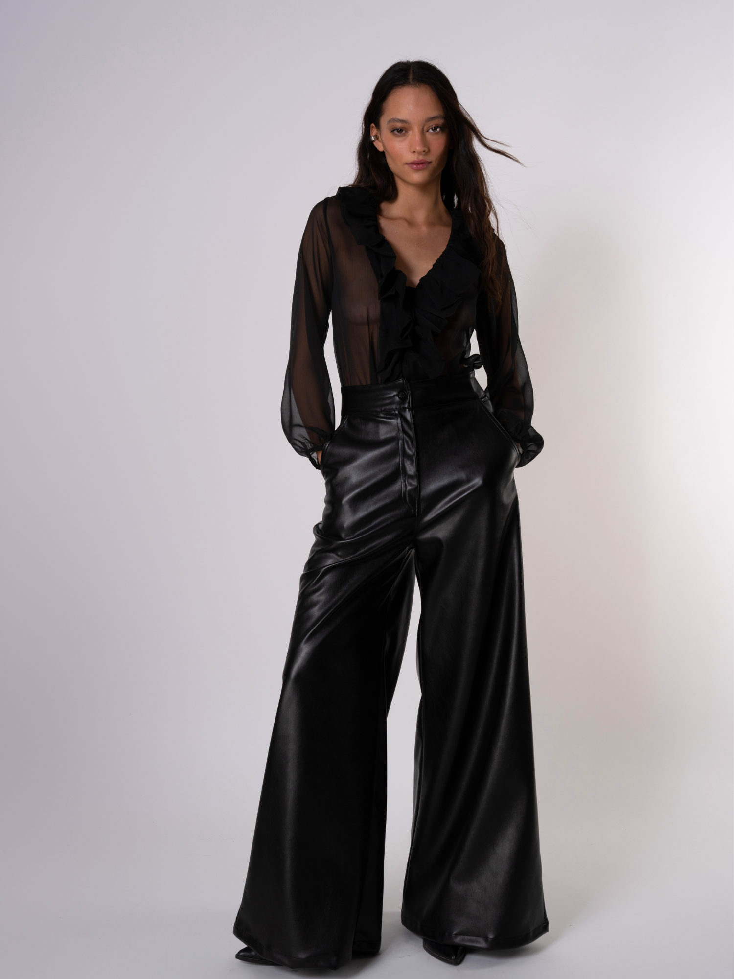PANTALON GIULIA ECOCUERO NEGRO