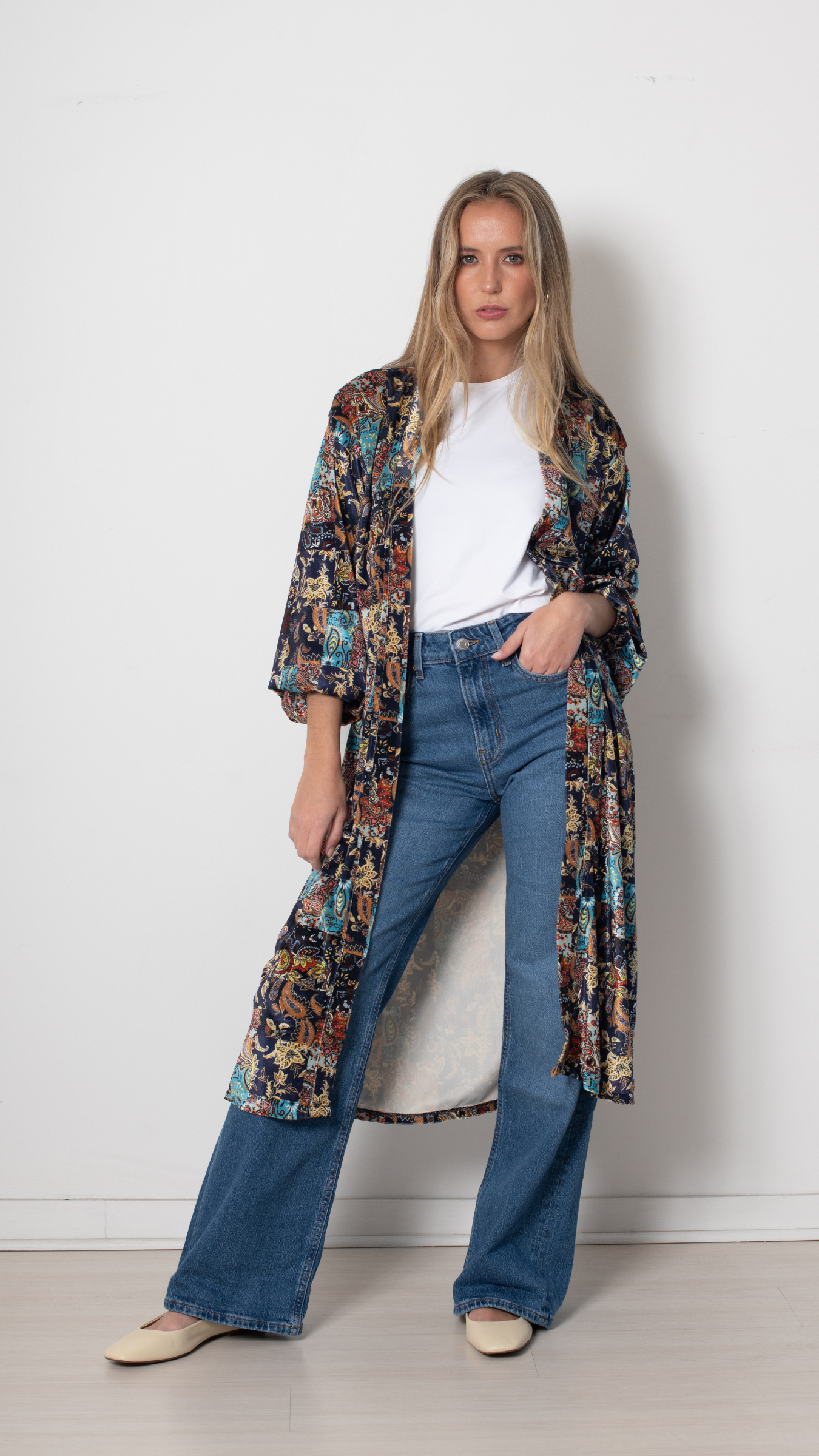 KIMONO VELVET BLUE